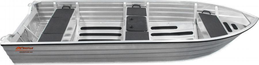 14 ft Aluminum V Hull Wide Beam Fishing Boat Side view