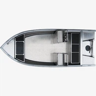 Bateau de pêche à double console en aluminium de 15 pieds avec coque en V